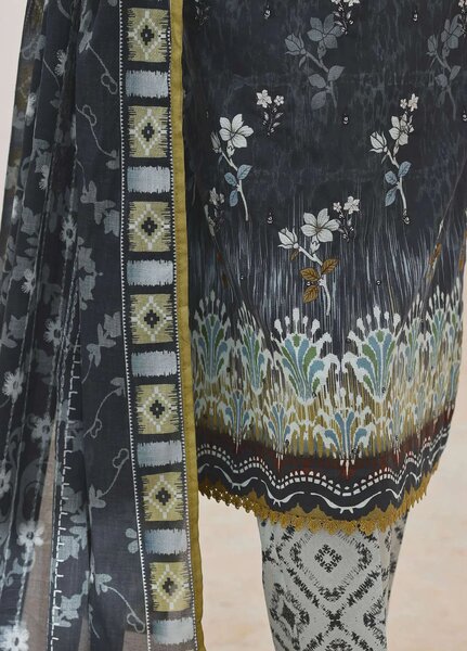 Zouk by HZ Textiles Unstitched Printed Lawn 3 Piece Suit HZ26UZL ZEC-1160 - Casual Collection