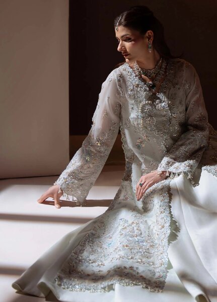 Ember by Aylin Unstitched Embroidered Organza 3 Piece Suit AY26UEW Celeste - Wedding Collection