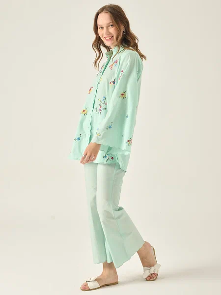 Silene - Embroidered 2Pc Co-ords Set  Cotton