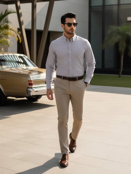 Brown Plain, Button Down Collar, Elite Edition, Men’s Formal Shirt (FS-2618)