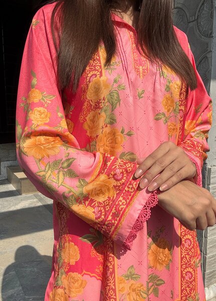 Saba Sumaiya Women RTW Printed Crepe Lawn 2 Piece Suit SS-78659 Rose - Casual Collection