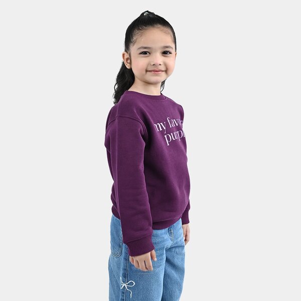 Girls Fleece Sweatshirt My Favorite Purple