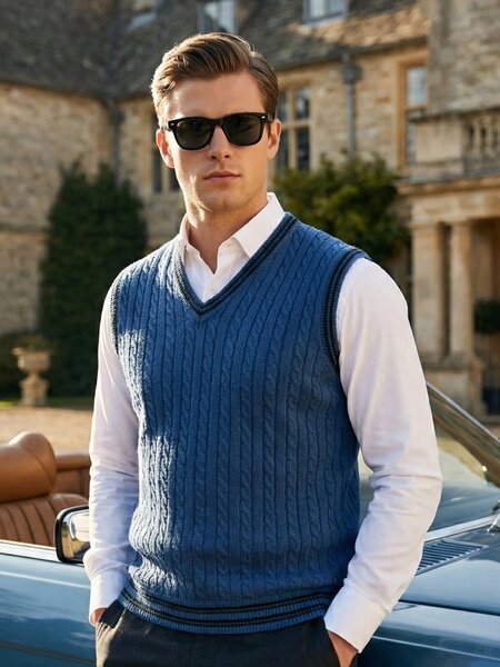 Poseidon Sleeveless Men's Sweater (SW-016)
