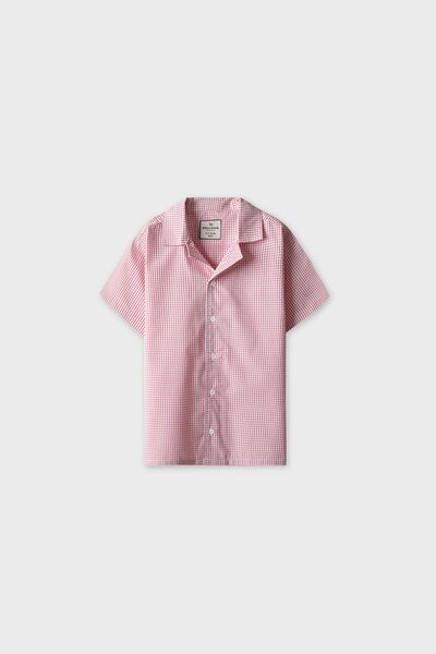 Boys Smart Red Checkered Shirt