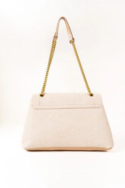 Chain Strap Shoulder Bag – White