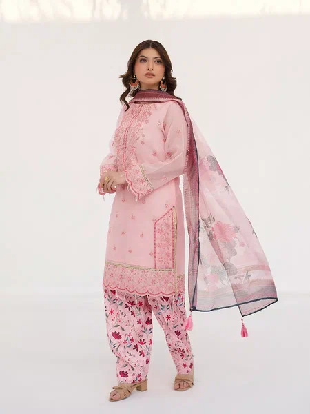 Salitex Unstitched Embroidered Net 3 Piece Suit SUNW7NO111 - Festive Collection