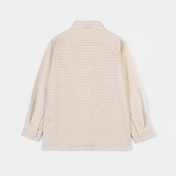 Boys Yarn Dyed Shirt (Limitless Mode)-Brown Stripe