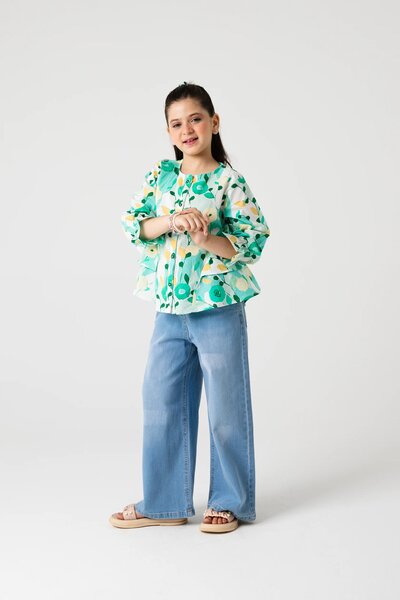Verdant Whimsy Frill Top