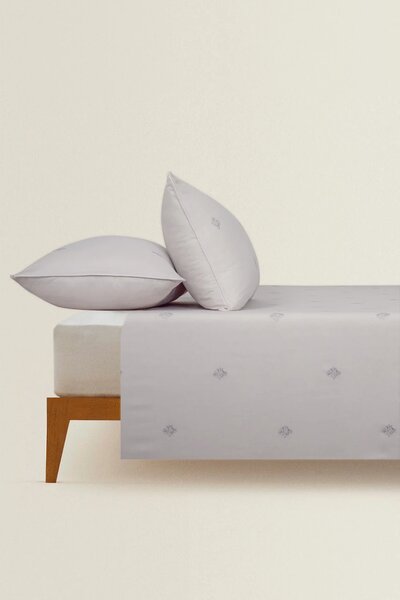 Gray Lilac T-150 Embroidered Bed Sheet Set