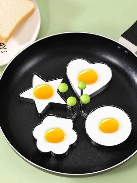 Shein - 4Pcs Heart & Star Decor Random Color Egg Ring