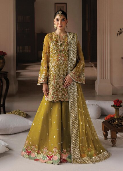 Shehnai by Afrozeh Unstitched Hand work Organza 3 Piece Suit AF26USW Zarminay AFR-0152 - Wedding Collection
