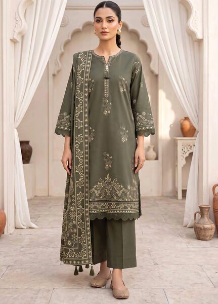 Lakhany Unstitched Printed Cashmi Wool 3 Piece Suit LSM26UCW LG-SG-0165-B - Casual Collection
