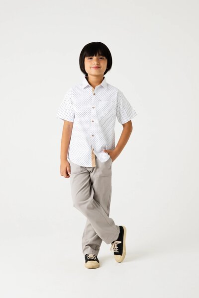 Boys Classic Dot Cotton Shirt
