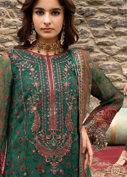 Vasal by Charizma Unstitched Embroidered Chiffon 3 Piece Suit CHR26UVC VSLW6-14 - Festive Collection