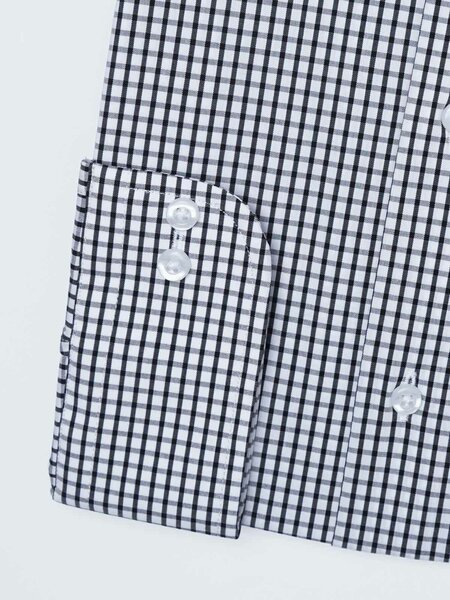White & Black Checkered, Elite Edition, Cutaway Collar Men’s Formal Shirt (FS-2687)