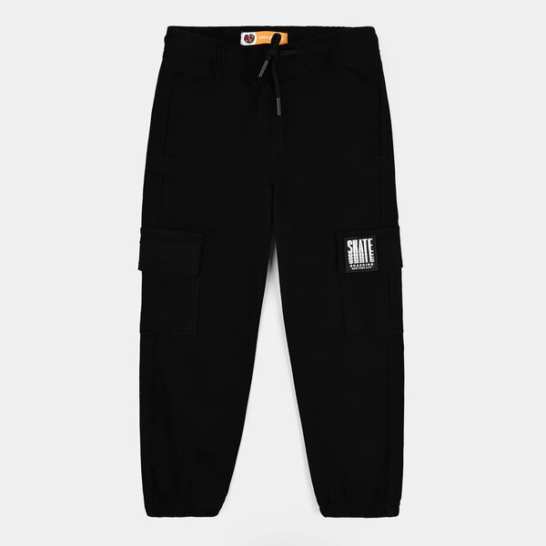 Boys Cotton Twill Pant Roll Up - BLACK