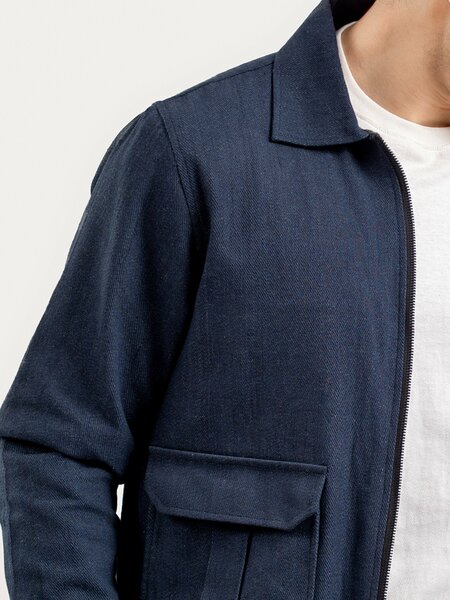 Brumano Mens RTW Solids Cotton 1 Piece Navy Blue With Cargo Pocket Winter Collection