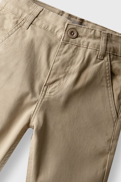 Boys Khaki Straight Fit Twill Pants