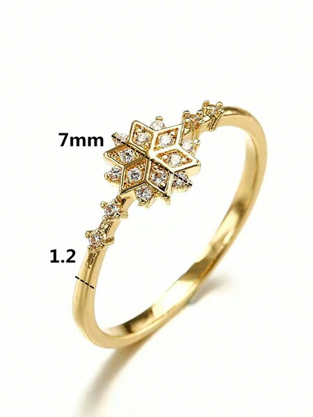 Shein - Cubic Zirconia Decor Silver Wedding Band For Women Bridal Wedding Fine Jewelry