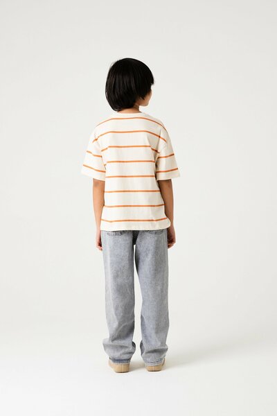 Boys Rust Stripe Drop Tee