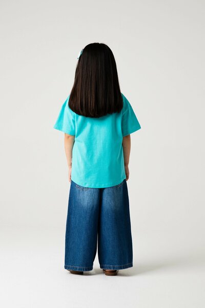 Girls Relaxed Turquoise Jersey Tee