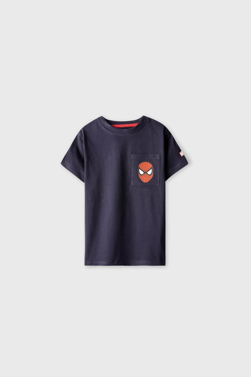 Boys Navy Spider Pocket Tee
