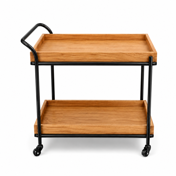 Rustic Rover 2-Step Sheesham Wood Tea Trolley