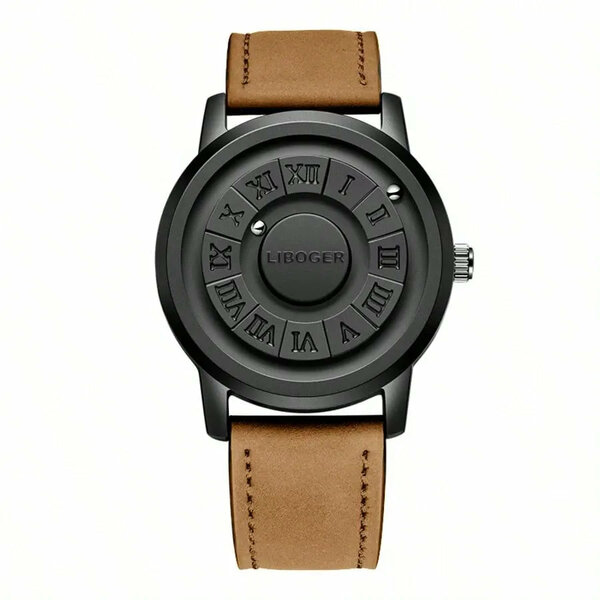 Shein - Men'S Wrist Watch With Roman Numeral Dial - Khaki