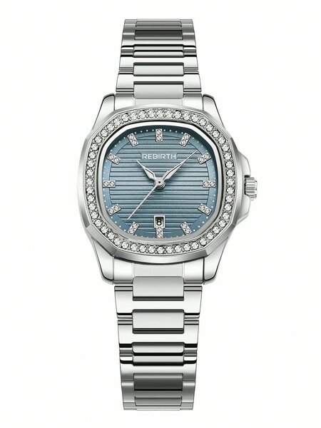 Shein - 1Pc Women'S Elegant Stainless Steel Strap Quartz Watch