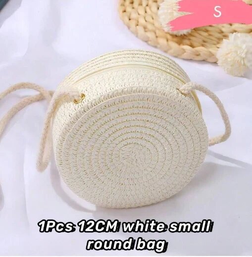 Shein - 1pc 12CM White Small Round Bag