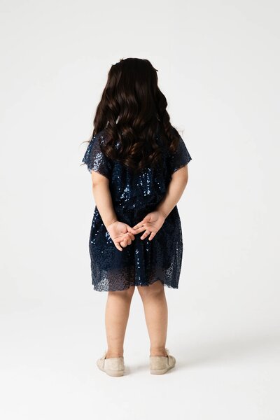 Midnight Sparkle Navy Net Dress