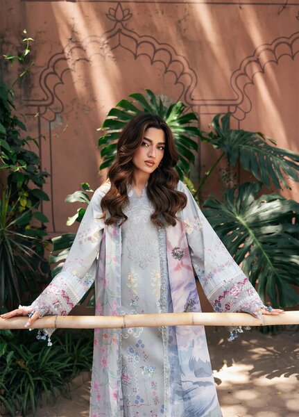 Odyssey by Florent Unstitched Embroidered Lawn 3 Piece Suit FL26UOL FZ-5B - Eid Collection