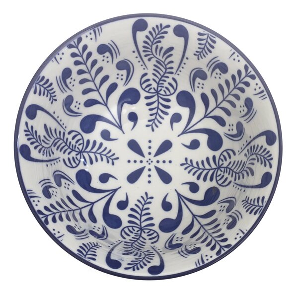 Multicolor Blue & White Ceramic Bowl – 6 Inch Serving Bowl