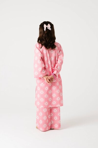 Delighted Pink Printed Kurta Set - 2pc