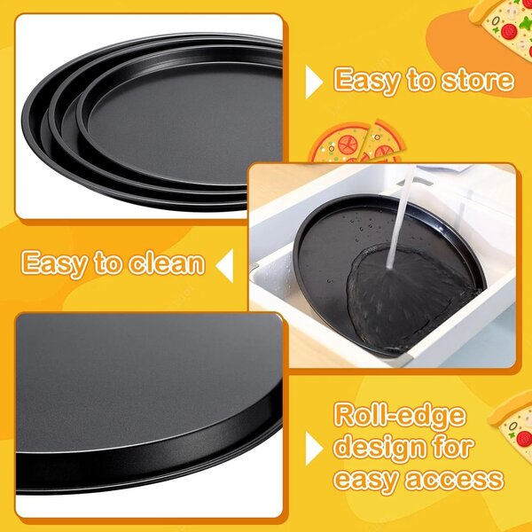 Home.Co - 3Pcs Non-Stick Pizza Pan Tray