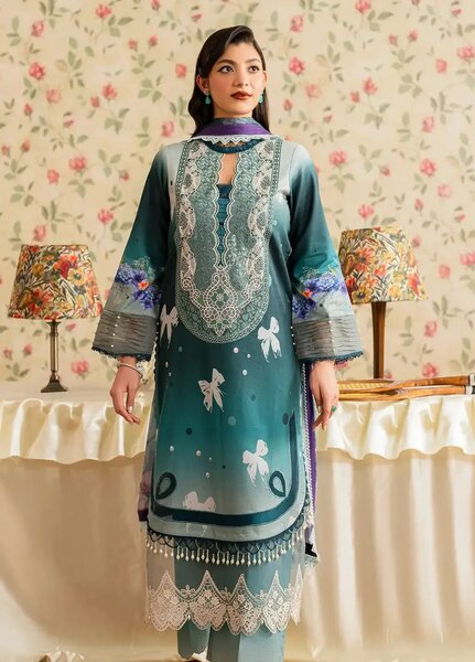 Asifa and Nabeel Embroidered Lawn Suits Unstitched 3 Piece AN25MV MSLV25-09 Jal - Summer Collection