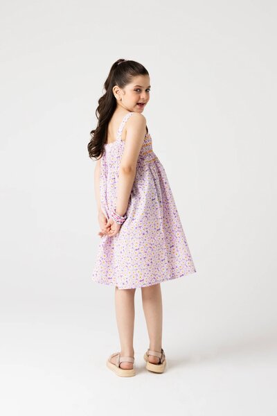 Violet Garden Cotton Smocked Dress