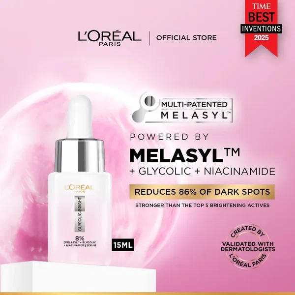 Loreal Paris Glycolic Bright 8% Face Serum - 15ml