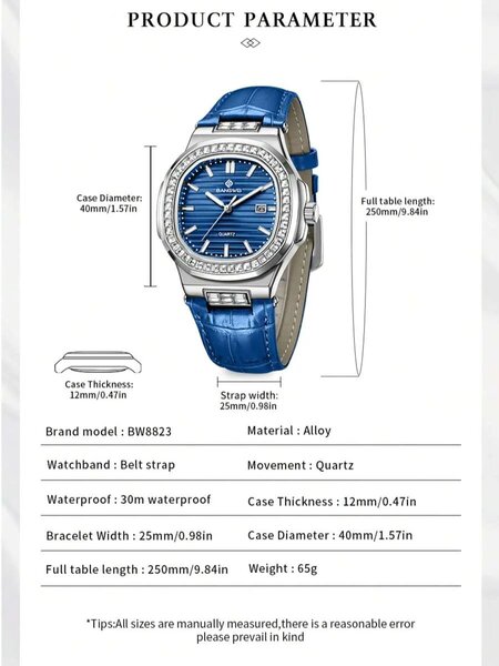 Shein - LIGE LIGE Men Watch Top Brand Stainless Steel Watches