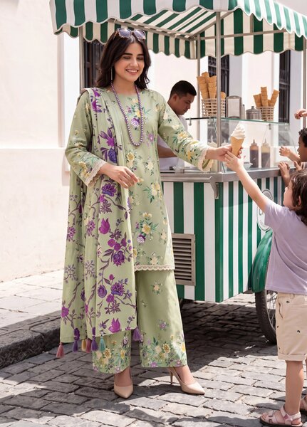 Coco by Al Zohaib RTW Printed Cambric 3 Piece Suit AZ26RCC D-06 - Casual Collection