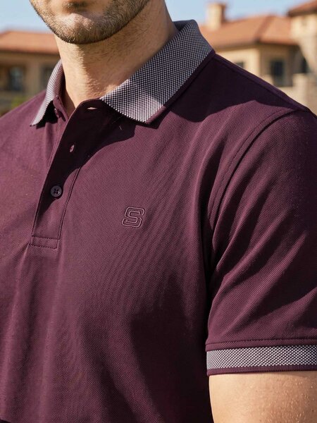 Maroon Jacquard  Polo T-Shirt (POLO-1186)