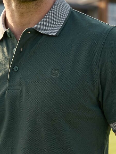 Dark Green Jacquard  Polo T-Shirt (POLO-1192)
