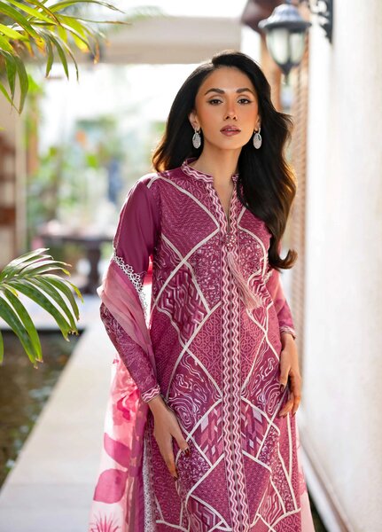 Astoria by Mushq Unstitched Embroidered Lawn 3 Piece Suit MQ26UAL 303-Rosea - Festive Collection