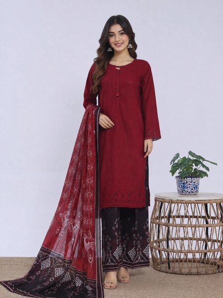 HZ Textiles RTW Embroidered Cross Hatch 3 Piece Suit HZ26PCL Sbe-3P-082 - Casual Collection