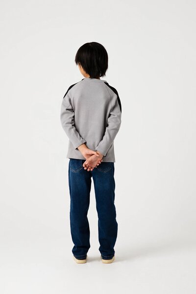 Boys Shadow Grey Raglan Tee