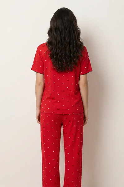 BLS - Pajama set -  Short sleeves with long pants - Red