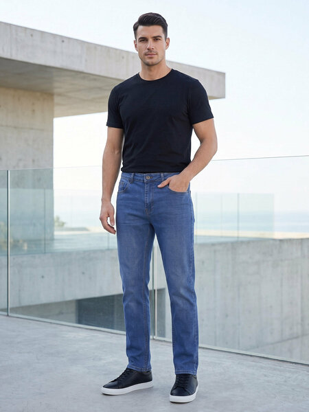 Mid Blue Straight Fit Jeans 59