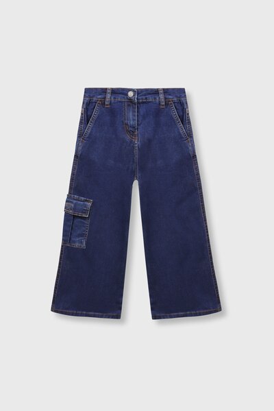 Girls Denim Straight Jeans with Belt