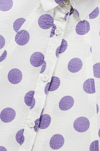 White Polka Dot Cotton Top