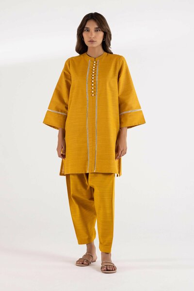 Stitched Printed Khaddar Shirt + Shalwar